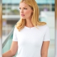 Camicia da divisa donna elegante, maniche corte, modello stretch top, colore bianco, tessuto viscosa elastane